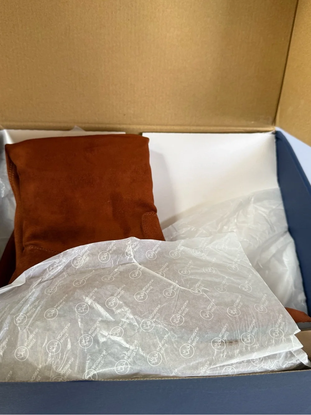 NIB White Mountain Marcella Rust Faux Suede Knee High Lug Sole Boots 7